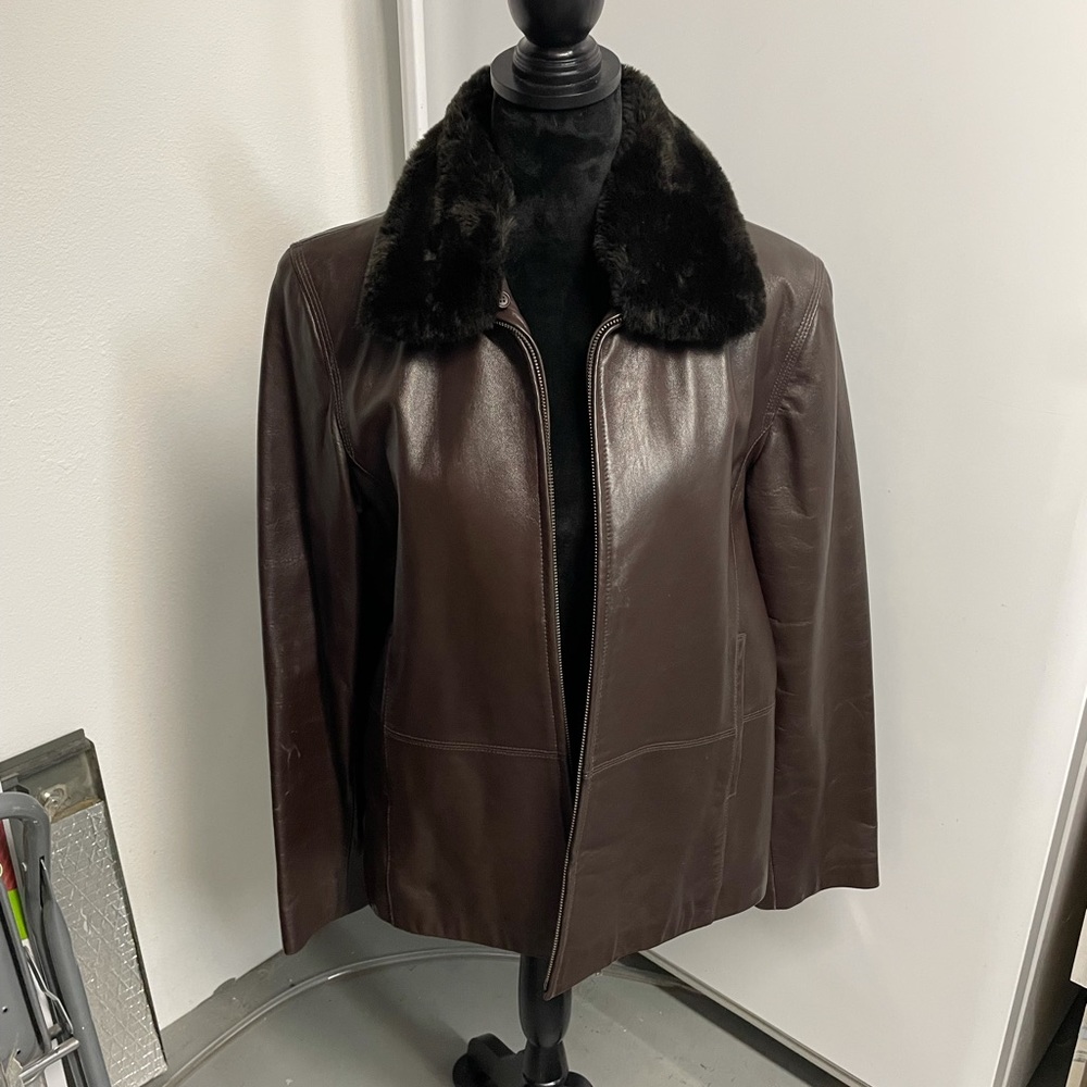 Wilson’s Leather women’s brown leather jacket